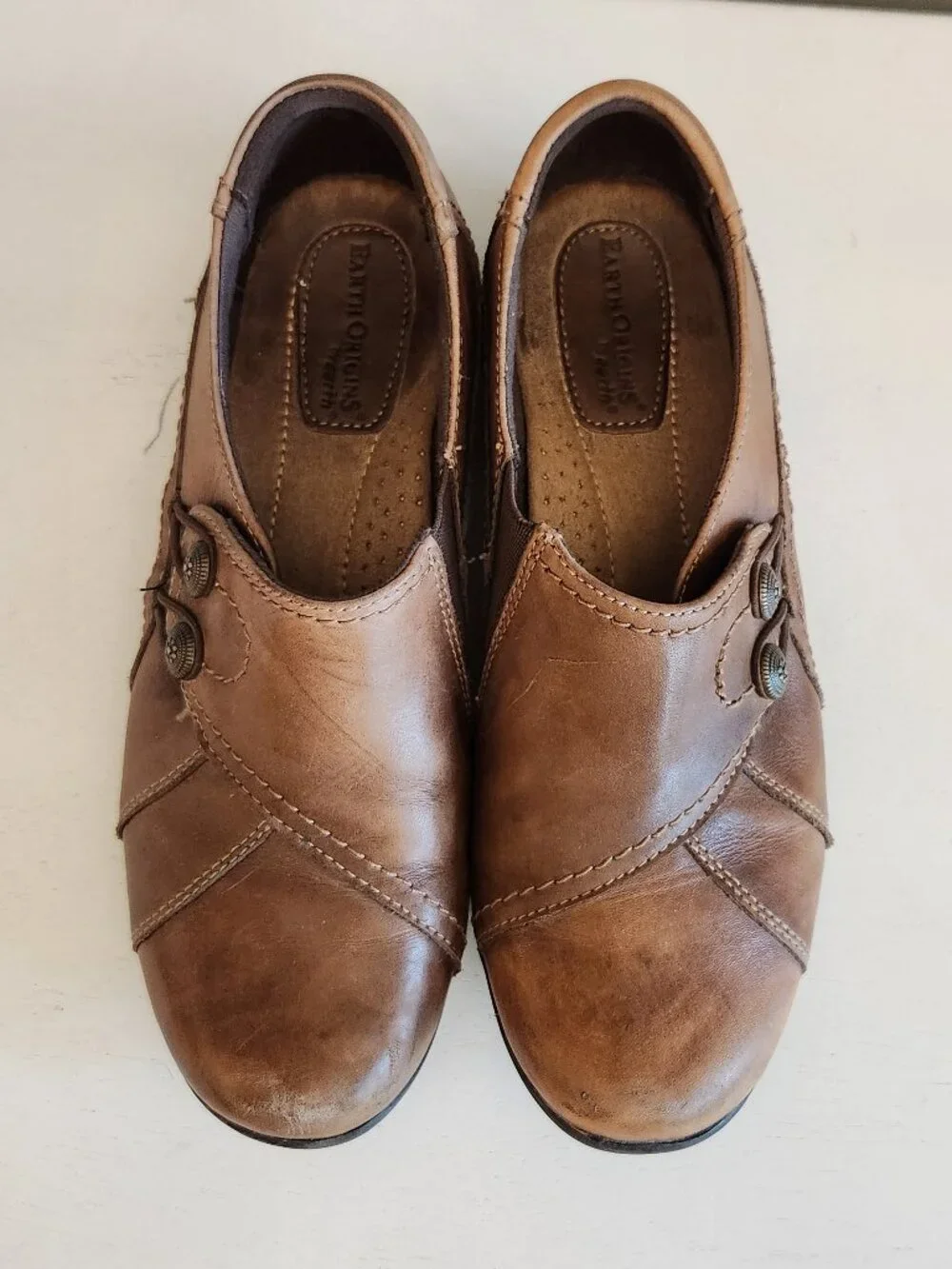 Earth Origins Grace Brown Leather Loafers | Size 9M